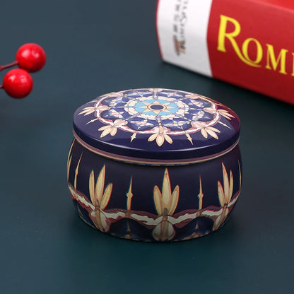 1PC Vintage Candle Tin Can Candy Cookie Storage Box Dry Spice Storage Jar Suitable DIY Candle Cosmetic Ointment Making Christmas