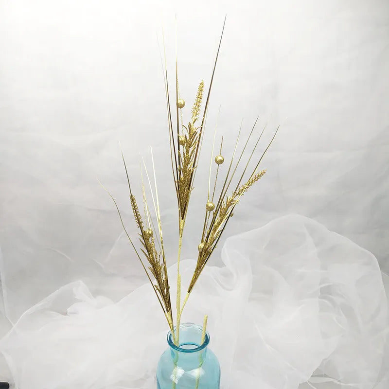 Artificial Golden Fake Branches Setaria Malachite Christmas Tree Decoration Accessories Home Party Garden Atmosphere Supplies