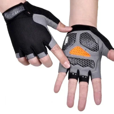 Anti Slip Shock Breathable Half Finger Gloves Breathable Cycling Gloves Fitness Gym Bodybuilding Crossfit Exercise Sports Gloves