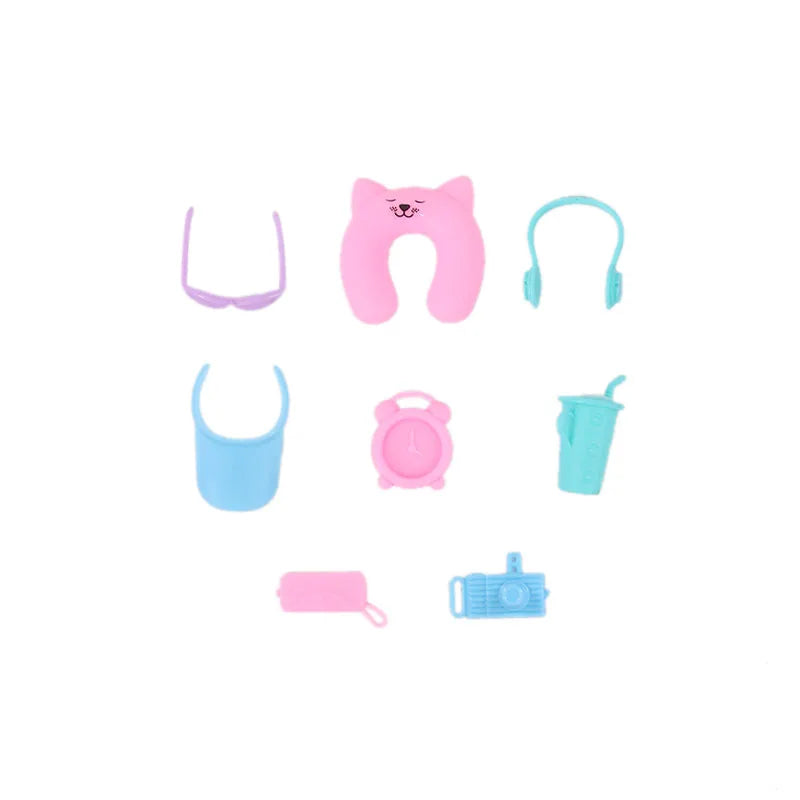 Doll Accessories Clothes Jewelry Luggage Suitcase Dollar Mini Plastic Toiletries Computer for 11.5 Inch Barbiees BJD Glasses Toy