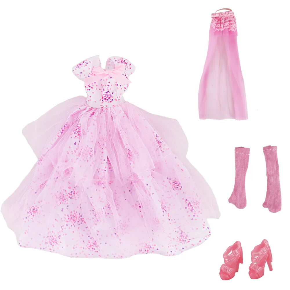 Doll Evening Dress Clothes Princess Dress Banquet Party Dress Tulle Dress for Barbiees&BJD Doll Clothes Accessories,Toy for Girl