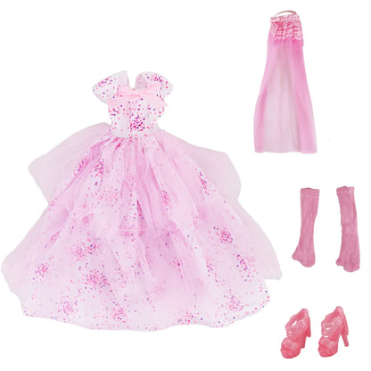 Doll Evening Dress Clothes Princess Dress Banquet Party Dress Tulle Dress for Barbiees&BJD Doll Clothes Accessories,Toy for Girl