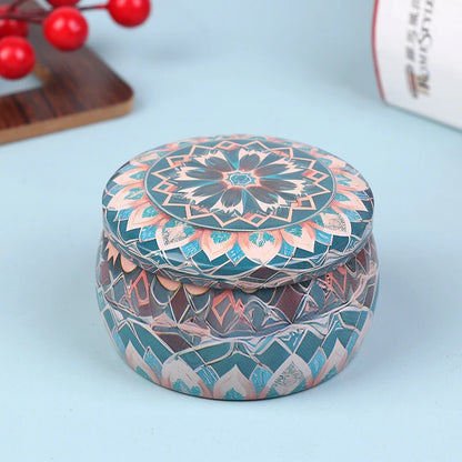 1PC Vintage Candle Tin Can Candy Cookie Storage Box Dry Spice Storage Jar Suitable DIY Candle Cosmetic Ointment Making Christmas