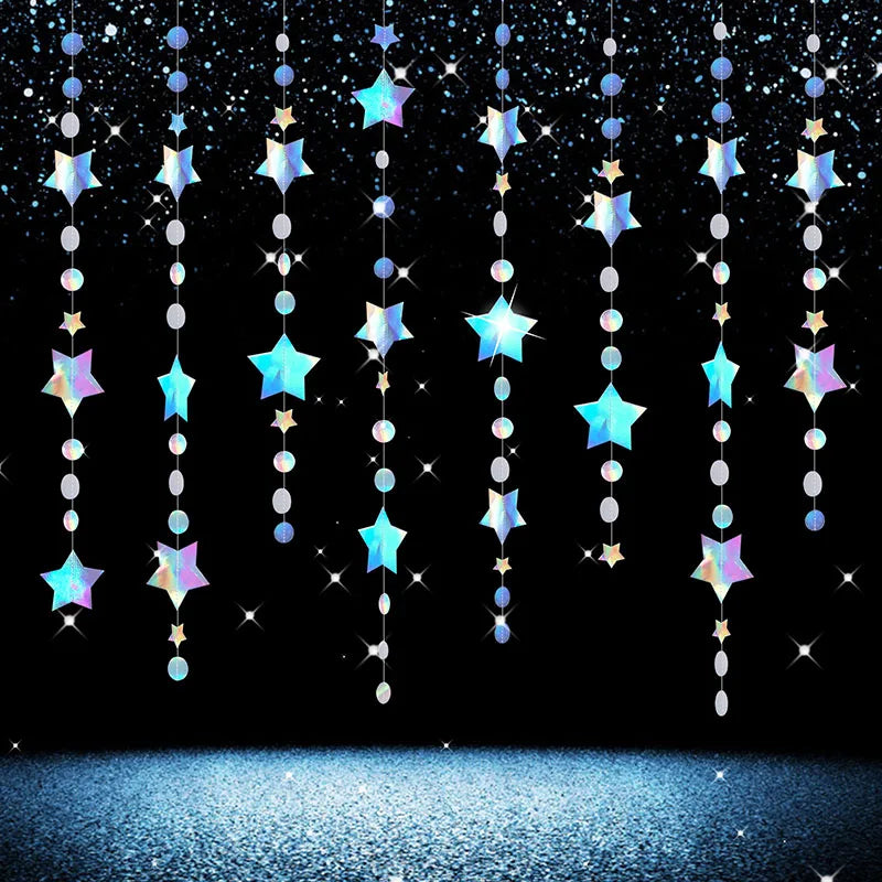 4M EID Ramadan Garland Moon Star Hanging Banner Streamer Party Backdrop for Birthday Baby Shower Islam Mubarak Party Decor 2024