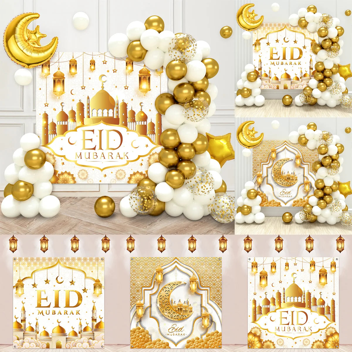 Eid Mubarak Balloon Background Ramadan Kareem Decoration Ballons Ramadan Mubarak Muslim Islamic Festival Party Supplies 2024