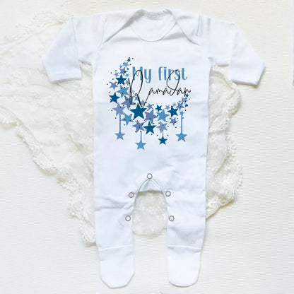 My First Eid Ramadan Baby Babygrow Sleepsuit Vest Bodysuit Infant Long Sleeve Romper Ramadan Islamic Muslim Keepsake Baby Outfit