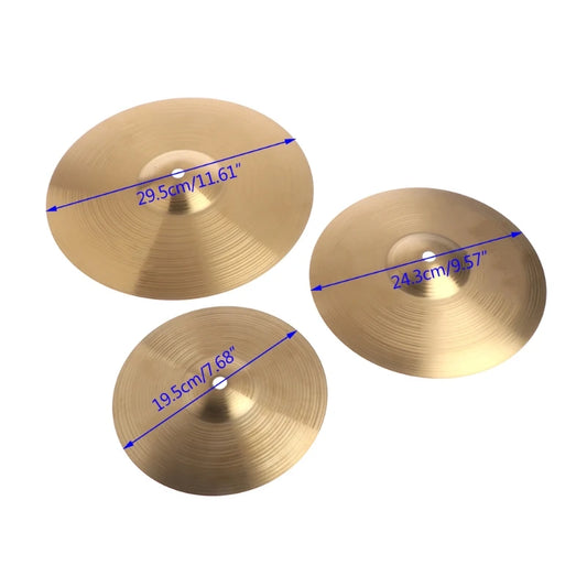 8/10/12Inch Brass Cymbals Percussion Drum Alloy Crash Cymbal Drum Instrument Cymbals for Drums Players Beginners