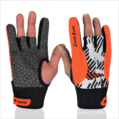 BOODUN Professional Anti-Skid  Bowling Gloves Comfortable Bowling Accessories Semi-Finger Instruments Sports Gloves for Bowling