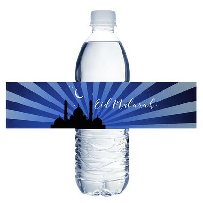 10/20pcs Eid Mubarak Bottle Wrapper Paper Sticker Ramadan Kareem Festival Party Supplies Water Bottle Cover Eid Al-Fitr Decor