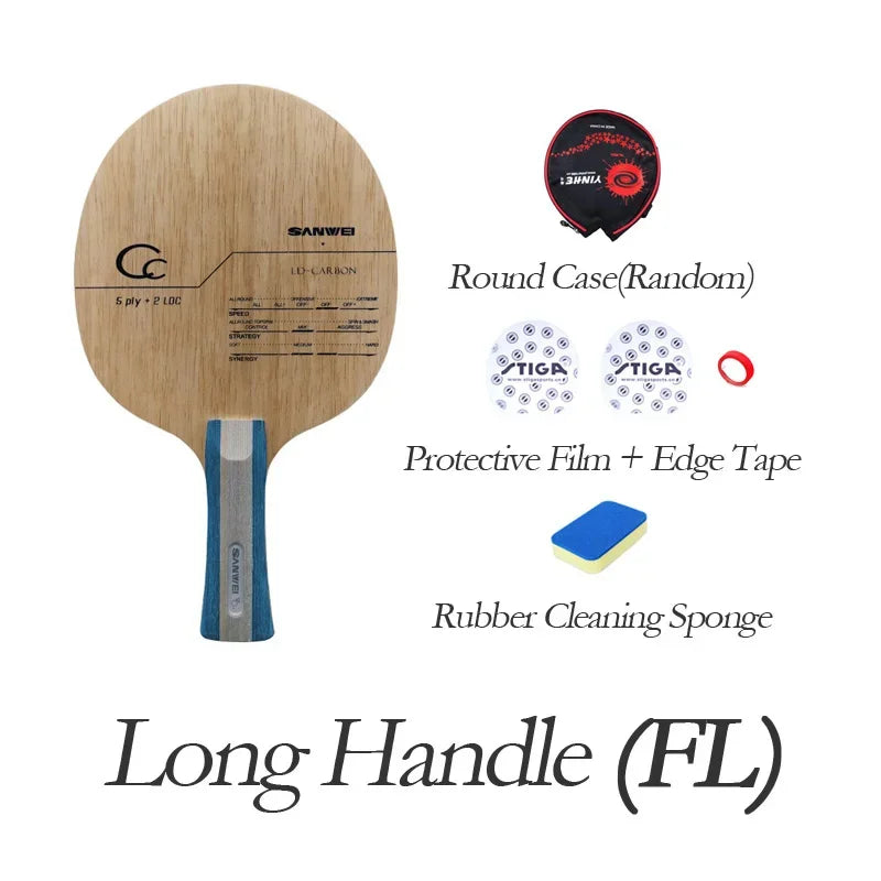 Original SANWEI CC CARBON Table Tennis Blade Racket (5+2 Carbon) Ping Pong Bat Paddle