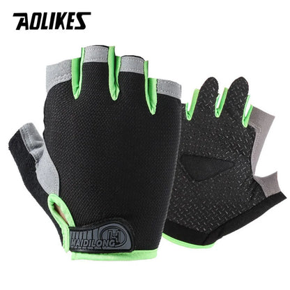 AOLIKES Cycling Gloves MTB Road Riding Gloves Anti-Slip Camping Hiking Gloves Gym Fitness Sports Bike Bicycle Glove Half Finger