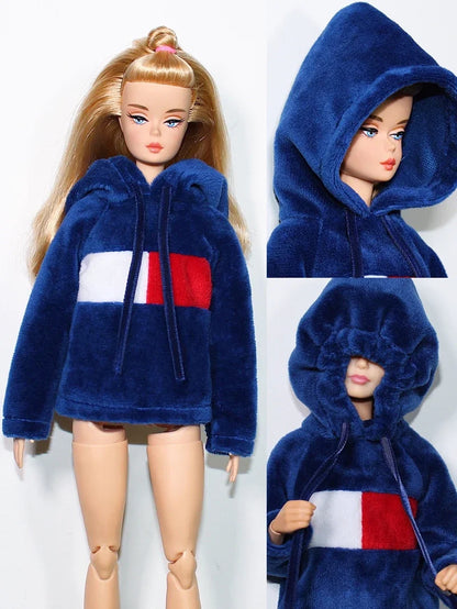 Long Brown Suit Coat  /Woolen Clothes Overcoat Clothing Outfit for 1/6 BJD Xinyi FR ST Barbie Doll / 30cm Doll Clothes Xmas