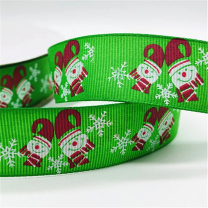 5yards/Lot 25MM Christmas Ribbon Printing Christmas Peripheral Ribbon for Bow Christmas Decoration DIY Gift Wrapping