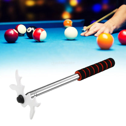 Retractable Billiards Pool Cue Stick With Removable Plastic Bridge Head Stainless Steel Portable for Indoor Competition
