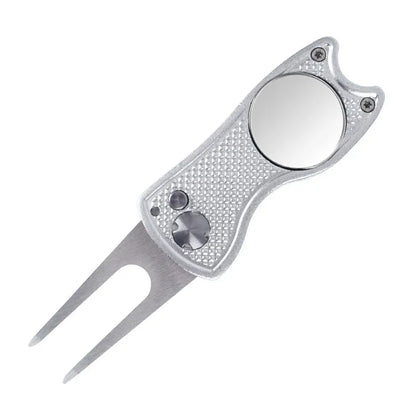 1pc Foldable Golf Divot Repair Tool With Golf Ball Tool Pitch Groove Cleaner Golf Accessories Putting Green Fork Training Aids