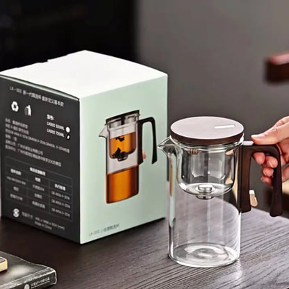 Glass Tea Pot Kettle Infuser 520ml/720ml Teapot Water Separation Inner Magnet One Click Magnetic Switch Tea Filtration Cup Set
