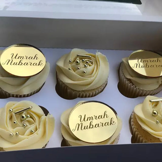10pcs Umrah Mubarak Cupcake Toppers Muslim Islamic Ramadan Kareem Iftar Hajj Party Happy Eid Al-Adha Holiday Table Decoration