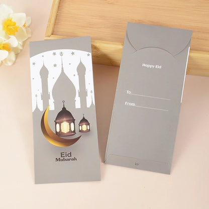 6Pcs/Set Eid Mubarak Cash Envelopes Money Cards Paper Bag 2023 Ramadan Mubarak Decoration Islamic Muslim Eid Al-Fitr Gift Favors