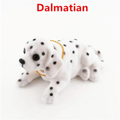 Car Ornament Nodding Dog Creative Shaking Head Puppy Dog Car Dashboard Doll Bobblehead Dog Toy Lucky Gold Chain Rocking Head Dog