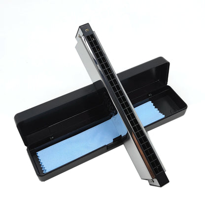 Swan Harmonica 24 Hole Polyphonic Harmonica C Key a/B/D/E/F/G/a #/C #/D #/F #/G # Professional Tremolo Harmonica for Beginners