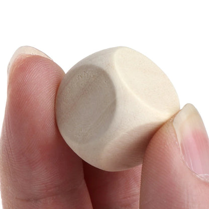10pcs 6 Sided Blank Wood Dice Party Family DIY Games Printing Engraving Kid Toys
