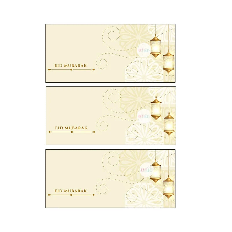 24pcs 4*9cm Eid Mubarak /Ramadan Kareem Sealing Labels Decor Ramadan Mubarak Packaging Stickers Muslim Islamic Festival Decor