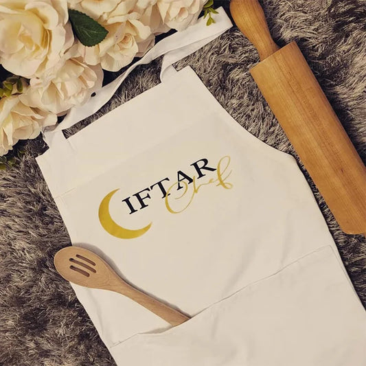 Iftar Chef Adult Apron Ramadan Mubarak Muslim Islamic Kareem Kitchen Eid Al-Fitr Suhoor Kitchen Decoration Mom Wife Hostess Gift