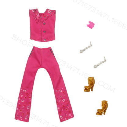 Fashion Clothing for Barbie Ken Dolls Clothes Movie Dress Up Denim Pants Set 1/6 Princess Skirts Bjd Toys for Girls Accessories