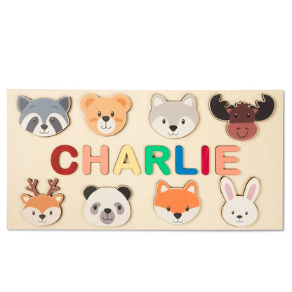 Personalized Name Puzzle Wooden Toys Kids Name Toddlers Educational Wooden Puzzle Early Learning Christmas Gifts for Baby Shower