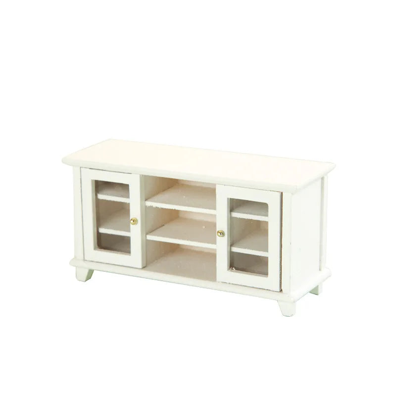 1pcs Miniature TV Combination Cabinet Model Dollhouse Decorative Accessories 1:12 Mini Dining Cabinet Micro Landscape Model