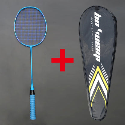 Super Light 8U Full Carbon Fiber Badminton Rackets With Bags String Professional Racket Strung Padel Sports