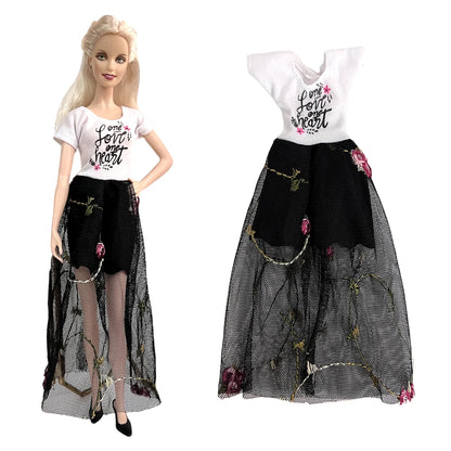 NK Official Mix Style Clothing Fashion Clothing Soft Fur Coat  Doll  Dress Casual Wear Clothes for Barbie Doll Accessories JJ
