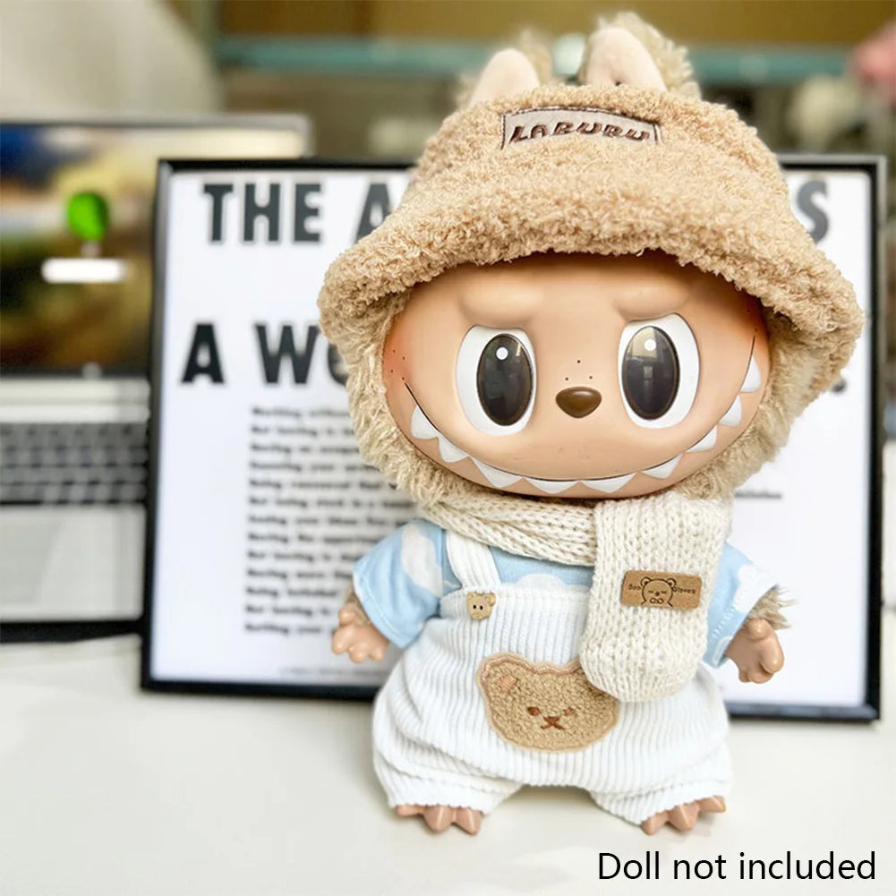 38cm Mini Doll'S Clothes Outfit Accessories for Korea Kpop Exo Labubu Idol V1 V2 Cloud Shirt White Strap Set Clothing