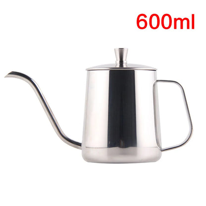 Drip Kettle 350ml 600ml Coffee Tea Pot Non-Stick Coating Food Grade Stainless Steel Gooseneck Drip Kettle Swan Neck Thin Mouth