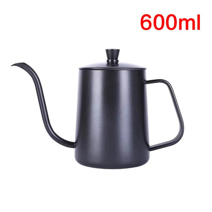 Drip Kettle 350ml 600ml Coffee Tea Pot Non-Stick Coating Food Grade Stainless Steel Gooseneck Drip Kettle Swan Neck Thin Mouth