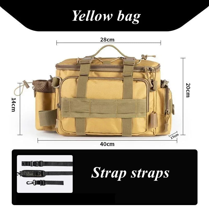 Fishing Tackle Bag Single Shoulder Crossbody Tactical Bags Men Waist Pack Fish Lures Gear Utility Storage Fishing Box Chest Bag