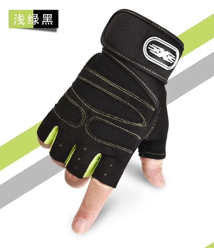 Weightlifting Gym Men Gloves Fitness Anti-Slip Dumbbell Anti-Shock Half Finger Body Building Training Sports Cycling Women Glove