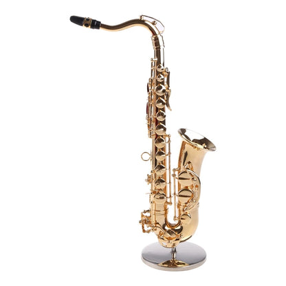 Copper Miniature Saxophone With Base Miniature Dollhouse Model Mini Alto Saxophone Tenor Saxophone Home Decoration