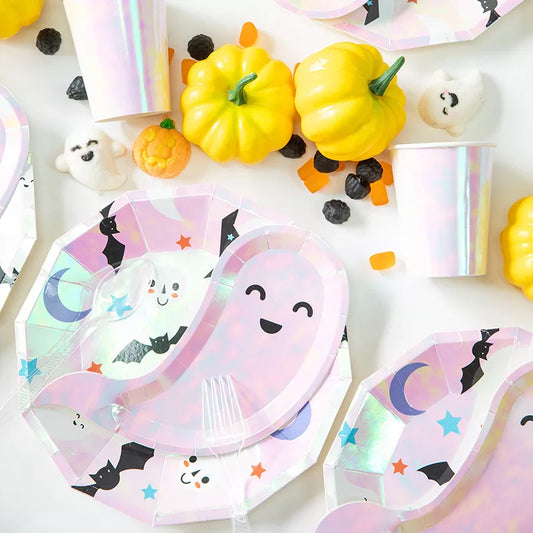Halloween Party Decoration Ghost Plates Napkins Disposable Tableware Halloween Decoration Supplies