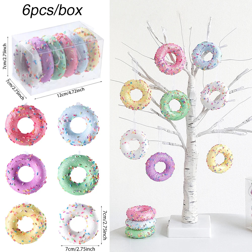 Christmas Hanging Candy Balls Ornament Donut Cupcake Ice Cream Cone Christmas Tree Pendant Home Navidad Christmas Decoratio 2024