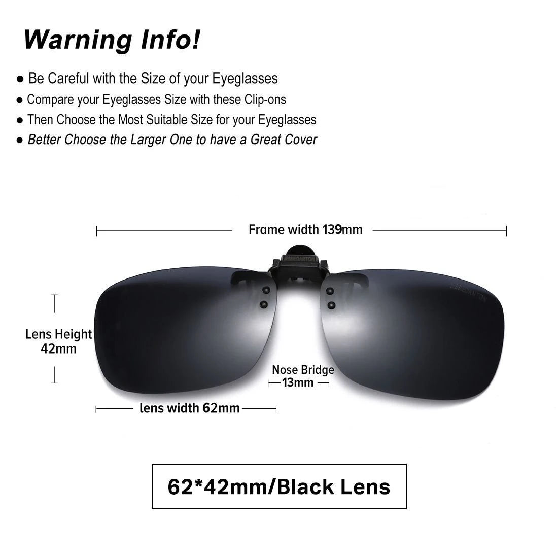 2PCS Clip on Sunglasses Polarized Driving Glasses Clip Up Clip-On Glasses Night Vision for Driving Fishing Cycling Walking