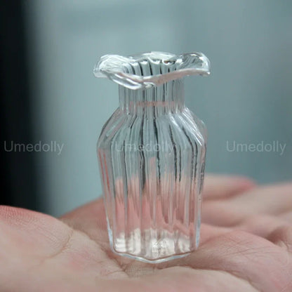 1/6 Scale Mini House Decoration Miniature Dollhouse Glass Flower Vase for Barbies Blyth Doll Accessories Toy