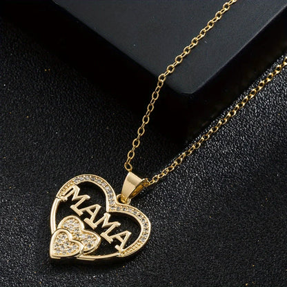 Women Letter Mama Necklace, Trendy Party Jewelry, Christmas Halloween Gift, Valentine's Day Gift for Women Mom Family Friends