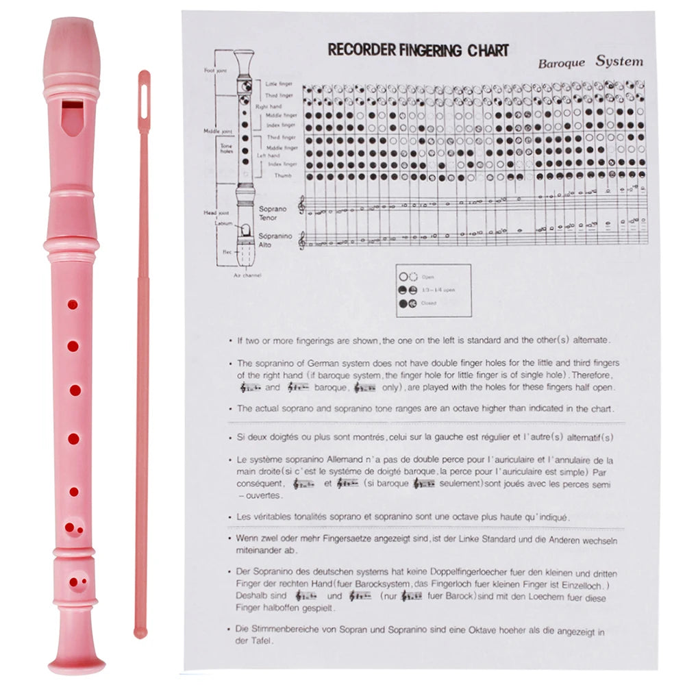 Professional Eight Hole Treble Long Flute Soprano Recorder Clarinet Food Grade ABS Non-Toxic Recorder Flute Woodwind Instruments