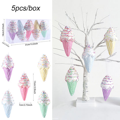 Christmas Hanging Candy Balls Ornament Donut Cupcake Ice Cream Cone Christmas Tree Pendant Home Navidad Christmas Decoratio 2024