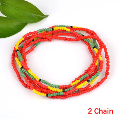 2022 Bohemia Double Layer Beads Belt Body Chain Women Summer Sexy Bikini Beach Waist Chain Charms Vintage Dress Waistband Belts