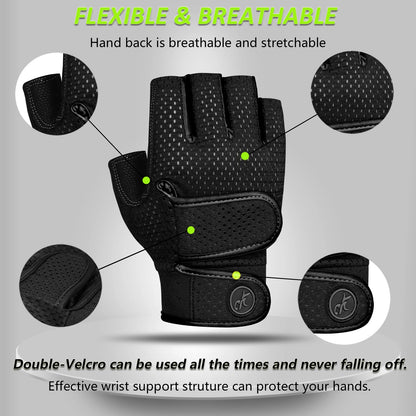 MOREOK Gym Gloves Non-Slip 3MM Pads Pull Up Power Training Weight Lifting Gloves Kettlebell Workout Exercise Fitness Gloves Men