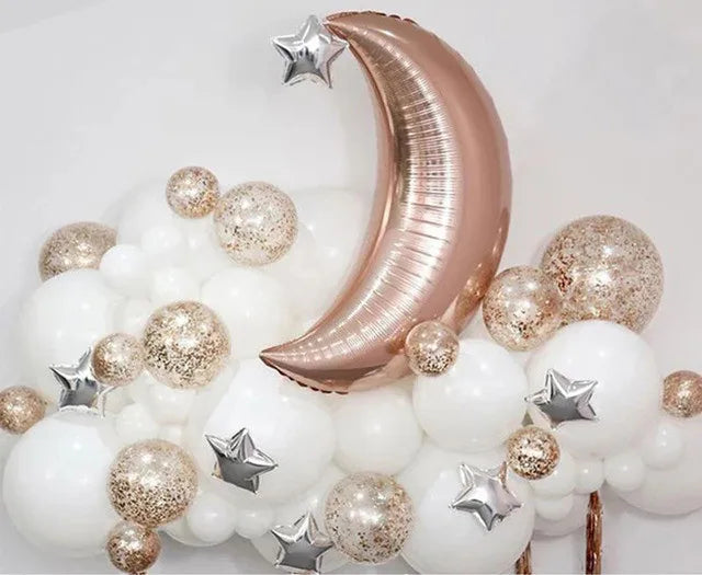 60Pcs Moon Star Balloon Set for Muslim EID Mubarak Festival Home DIY Decoration Ramadan Kareem Kids Birthday Party Ballon Globos