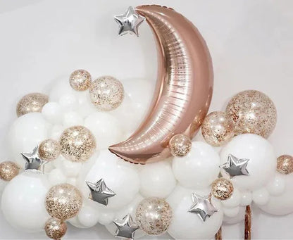 60Pcs Moon Star Balloon Set for Muslim EID Mubarak Festival Home DIY Decoration Ramadan Kareem Kids Birthday Party Ballon Globos