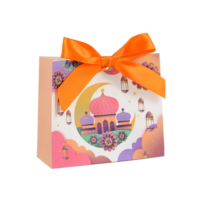 4Pcs Eid Mubarak Candy Gift Box Cookie Chocolate Packaging Boxes Bag Ramadan Mubarak Decoration 2024 Muslim Event Party Supplies